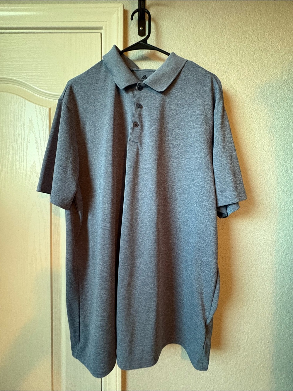 adidas Men's Heather Blue Gray Polo Shirt